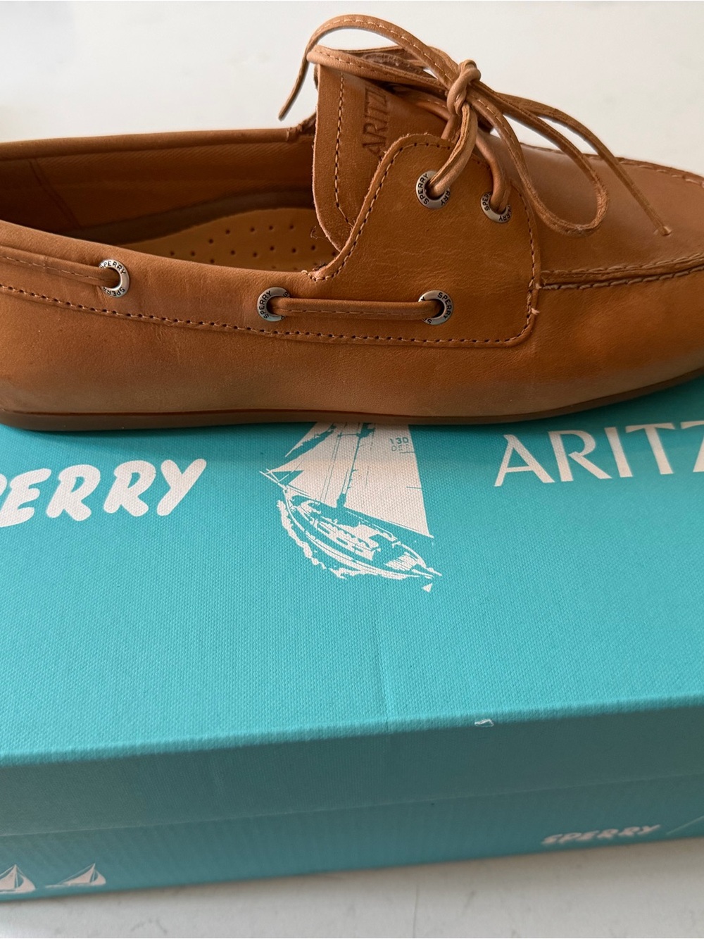 Sperry Tan Leather Boat Shoe - women